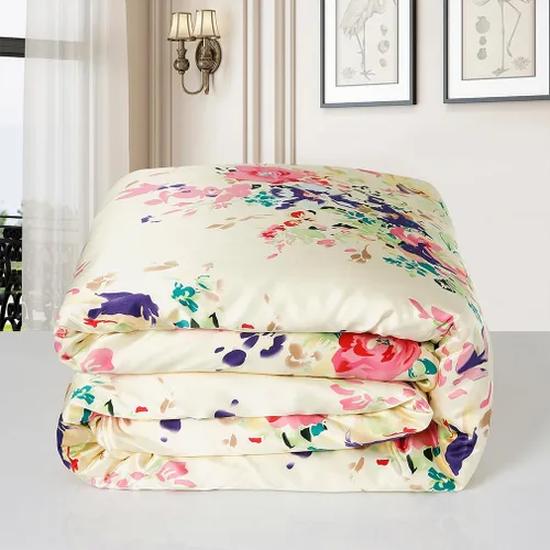 Miniatura 12 de Maxfeel 1 funda de edredón de seda de seda, funda de edredón, 100% seda de morera con estampado floral, seda Charmuse, Multiclolr Queen Cal.King, #08