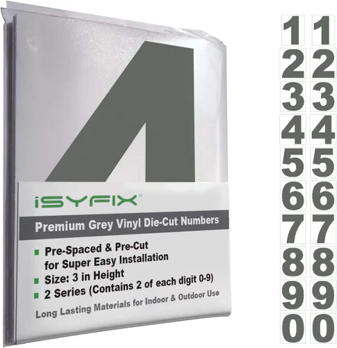 Miniatura 91 de iSYFIX Calcomanías de Números de Vinilo Verde Manzana – 1.5 Pulgadas Autoadhesivas (2 Juegos) – Calcomanía Premium Troquelada y Pre-espaciada