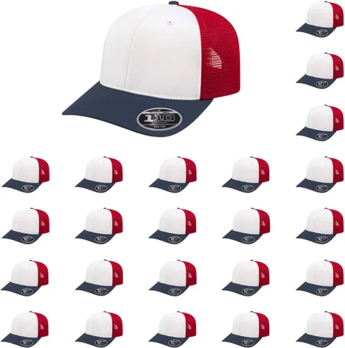 Miniatura 19 de Cap America i8502 Flexfit 110 Premium - Gorra de camionero de perfil medio con 6 paneles de malla trasera con protección UV y cierre ajustable Azul