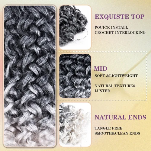 Miniatura 4 de Silke - Paquete de 6 extensiones de cabello rizado Gogo rizado con ondas oceánicas para mujeres (10 pulgadas, Tgris)