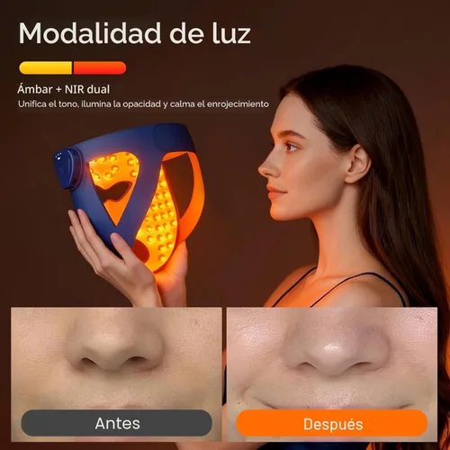 Miniatura 6 de INIA Glow 4D - Máscara de terapia de luz roja inalámbrica para cara, NIR dual, 320 LED, 4 modos, refrigeración debajo de los ojos, máscara facial