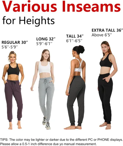 Miniatura 6 de SEVEGO Pantalones deportivos de algodón ligero con bolsillos con cremallera para mujer, 30323436