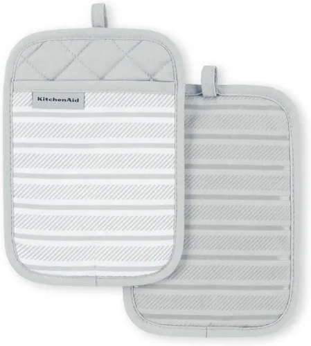 KitchenAid Albany - Juego de 2 soportes para ollas, color gris mate, 7 x 10 pulgadas