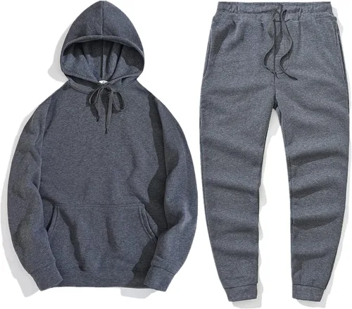 Miniatura 3 de EELHOE 2 Piece Tracksuit for Men Baggy Cotton Long Sleeve Hoodies Sweatpant Loose Fit Stretch Stylish Pullover