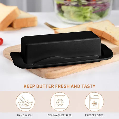 Miniatura 4 de Mantequillera de bambú con tapa y cuchillo, pequeño recipiente para mantequilla para un palo de mantequilla, recipiente para mantequilla