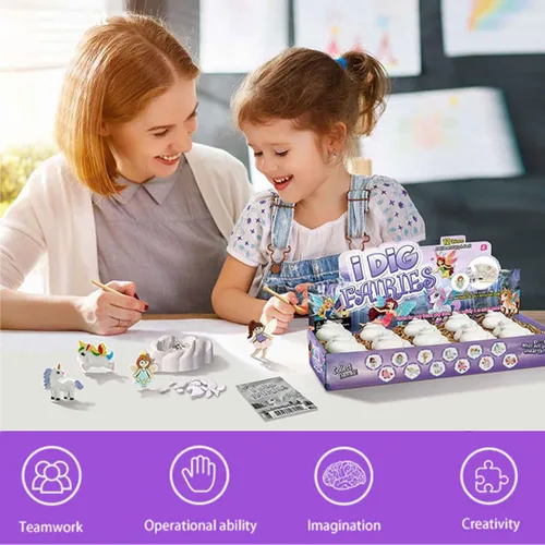 Miniatura 6 de Liberty Imports Paquete de 12 kits de excavación de hadas y unicornio para niños, aventura mágica encantada de excavación, recuerdos de fiesta