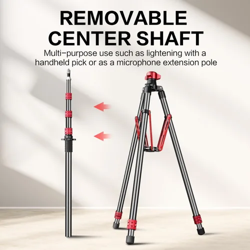 Miniatura 5 de FreeSea Soporte de luz de aluminio, soporte de trípode ajustable para fotografía, 260cm/102inch Studio Trípode resistente para Speedlite Flash
