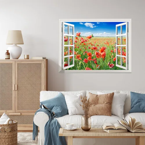 Miniatura 26 de wall26 Adhesivo de pared extraíble/mural de pared Spring on the Plains Creative Window View Decoración de pared - 36 x 48 pulgadas Primavera