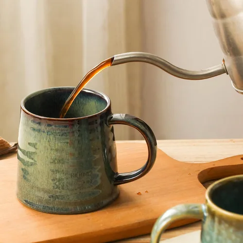 Miniatura 4 de Taza de Café Grande de Cerámica, Tazas de Cerámica Hechas a Mano, Tazas de Té con Asa Grande para Oficina y Hogar, 15.5 oz, Apta para Lavavajillas