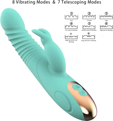 Herramientas para adultos de empuje de conejo para mujeres 2026, el mejor juego de estimulación dual de placer, 8 modos de frecuencia y sensación de