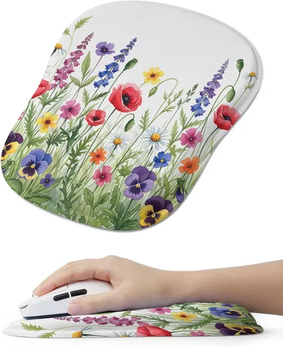 Miniatura 8 de Alfombrilla de mouse ergonómica con bonito diseño de gato negro, para aliviar el dolor del túnel carpiano, área de mouse 65% utilizable, 01 Lindo