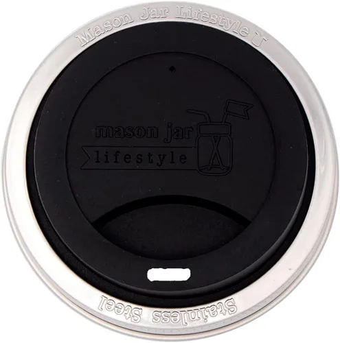 Miniatura 27 de Tapa de silicona para beber con banda de acero inoxidable para tarros Mason (Americana multicolor, boca regular)