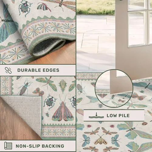 Miniatura 5 de Hazo Haus Alfombra de Baño Bohemia Lavable 2x3, Alfombras Pequeñas para Cocina, Tocador, Puerta Principal Entrada Interior, Antideslizante Pelo Bajo