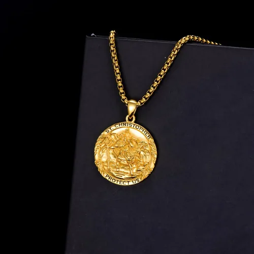 Miniatura 58 de CEKAMA - Collar de plata de ley 925 con dije de amuleto para hombres y mujeres, con cadena de 0.098 in, 22 pulgadas + 2 pulgadas