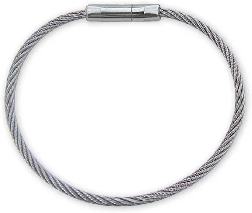 Lucky Line Llavero giratorio de 5-3/4 pulgadas, bucle de alambre de acero inoxidable flexible, resistente a la corrosión y duradero, 1 paquete