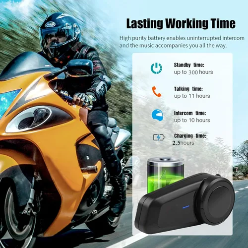 Miniatura 6 de QSPORTPEAK M2 - Intercomunicador de auriculares Bluetooth para casco de motocicleta, dúplex completo, inalámbrico para 6 conductores/alcance 3,280.8