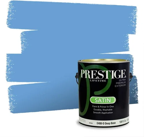 Miniatura 1529 de Pintura Exterior + imprimación PRESTIGE, todo-en-uno, 1 galón, acabado mate, color comparable al Valspar* Royal Gray* VS151-Gris real