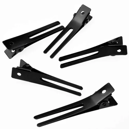 Miniatura 3 de Wobe - Juego de 50 pinzas de doble punta para peluquería, horquillas de cocodrilo de metal de 4,5 cm para peinado con lazo, pinzas para peinado