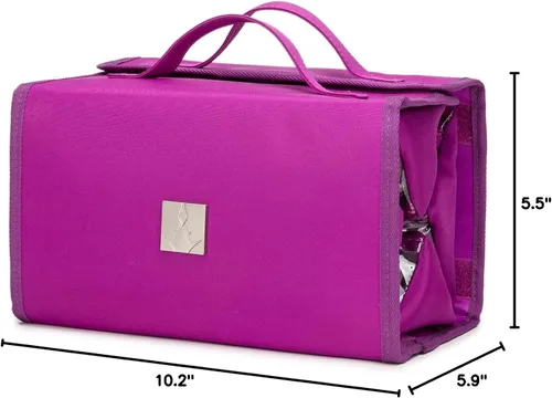 Miniatura 8 de ROYALFAIR Bolsa de maquillaje enrollable, bolsa de aseo de viaje para mujer con 4 bolsas transparentes aprobadas por la TSA, organizador de viaje