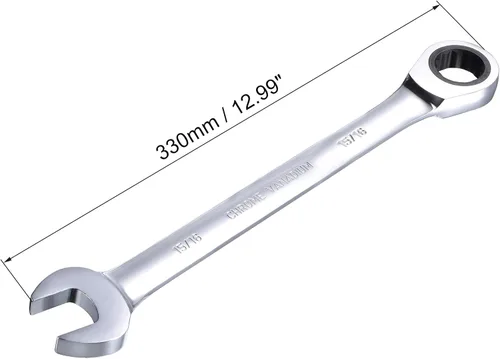 Miniatura 2 de uxcell Llave combinada de trinquete de 15/16 pulgadas SAE 72 dientes Herramientas de llave de trinquete de 12 puntos, Cr-V