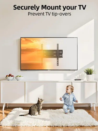 Miniatura 5 de IWORKBOARD 43 50 55 pulgadas Montura de pared para TV de perfil bajo fija para LED/LCD de 24-65 pulgadas y televisores planos/curvados, soporte