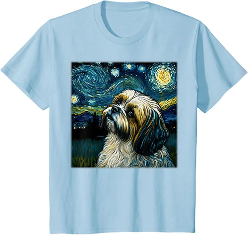 Miniatura 8 de Camiseta Surrealism Starry Night Shih Tzu Dog