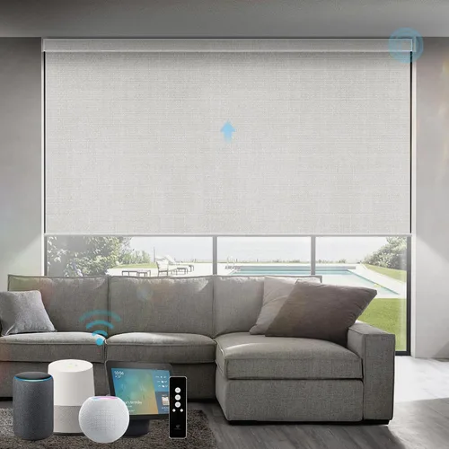 Miniatura 45 de SmartWings Persianas Motorizadas con Sombras para Ventana Control Remoto Funciona con Thread Apple Homekit Z-Wave Alexa 100% Blackout de Doble Cara