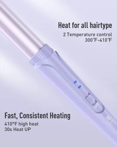 Miniatura 5 de Varita Rizadora Onduladora - Set de Varita Rizadora BESTOPE PRO 5 en 1 con Rizador de Cabello de 3 Barriles para Mujeres, Varita Rizadora de Púrpura