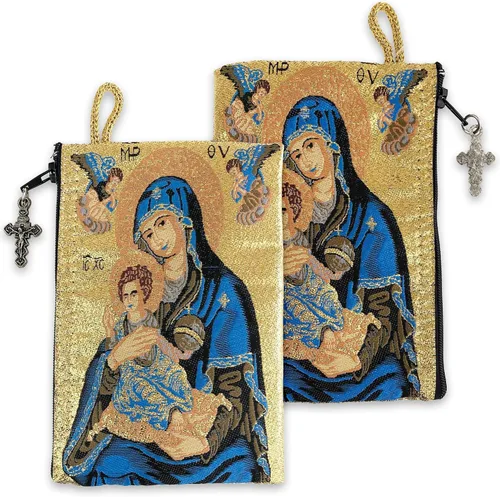 Miniatura 74 de Bolsa de rosario católico, estuche de rosario de bautismo para niños con números 6:24-26, versículo de la Biblia, 4 x 6 pulgadas, joyería y monedero
