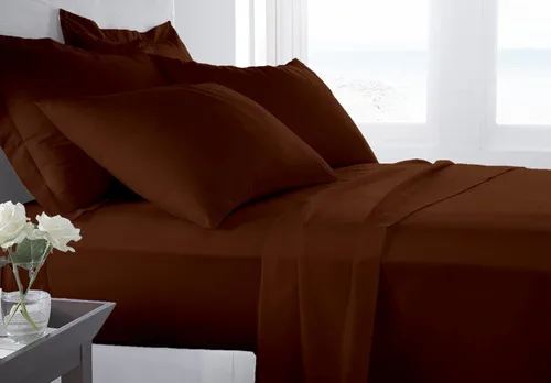 Miniatura 13 de Juego de ropa de cama de lujo de 4 piezas, 800 hilos, 100% algodón ultra suave, color negro, juego de ropa de cama transpirable de algodón de fibra