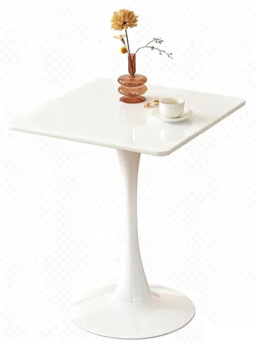 Miniatura 14 de Mesa de Comedor Tulip Redonda para 2, Mesa Moderna de Mediados de Siglo con Pedestal de Metal Resistente para Cocina, Bistró, Café, Ocio