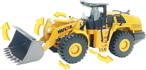 Miniatura 8 de Bulldozer - Juguetes para niños, cargador de metal resistente, juguete de arena/playa con brazo funcional y cubo, realista, perfecto para caja