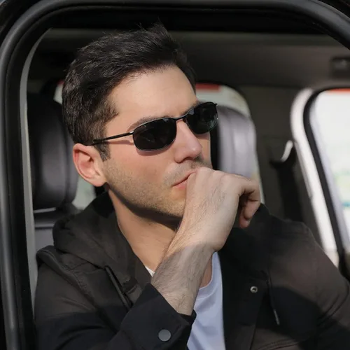 Miniatura 6 de ZHILE 8-base gafas de sol polarizadas con marco de metal, curvas, para hombre