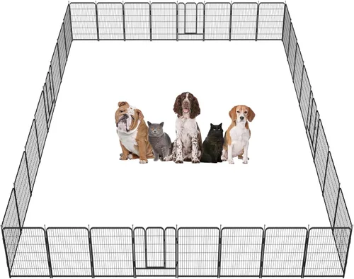 Miniatura 17 de Corralito para perros, 24/32/40 pulgadas de altura en resistente, valla plegable para interiores y exteriores, corralito portátil para mascotas