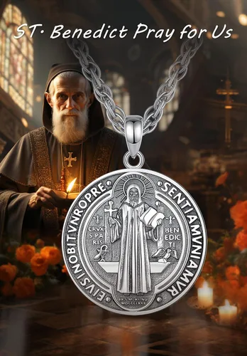 Miniatura 182 de CELESTIA Medallas de plata de ley 925 San Miguel/San Cristóbal/San Benito/San Gabriel/Virgen María/Jesús/Caravaca/Metatrón/Sello de los Siete