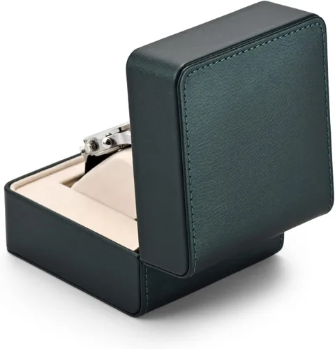 Miniatura 12 de Caja de regalo de reloj de cuero PU negro Premium Caja de almacenamiento de reloj individual con caja de reloj de pulsera de almohada extraíble