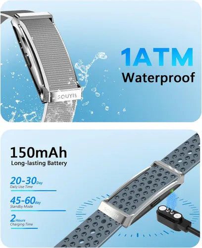 Miniatura 7 de Pulsera inteligente para hombres y mujeres, rastreador de actividad de salud, monitor de sueño 24 horas, frecuencia cardíaca continua 24/7/7/presión