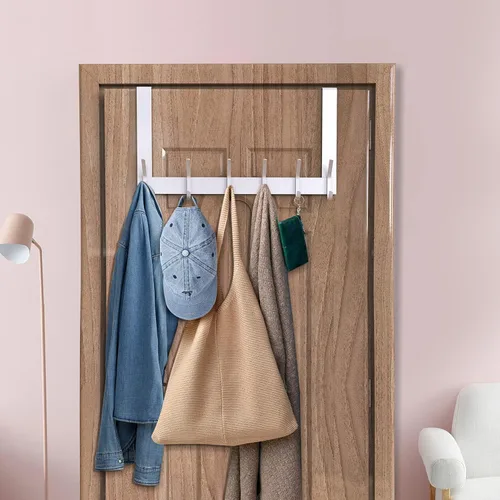 Miniatura 6 de DOKU Gancho sobre la puerta, soporte resistente para colgar sobre la puerta para abrigos, batas, sombreros, ropa y toallas, organizador de baño