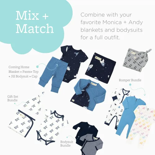 Miniatura 8 de MONICA + ANDY Mono unisex de algodón orgánico para bebé niño y niña de manga larga
