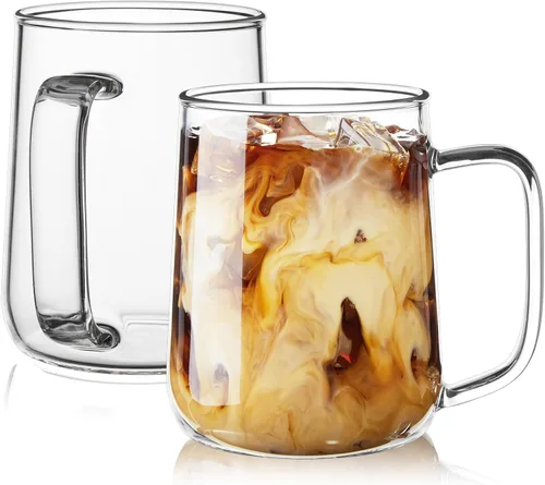 Miniatura 13 de Juego de 2 Tazas de Café Espresso de Vidrio, Tazas de Espresso de 3 oz Transparentes con Asa, Mini Tazas de Café, Vasos de Café, Tazas de Demitasse