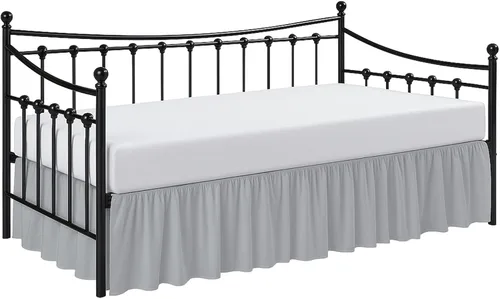 Miniatura 15 de Cottington Lane Falda para Cama Nido con Esquinas Divididas Tamaño Individual Falda de Cama con Volantes Fruncidos Recolectores de Polvo Caída de 16