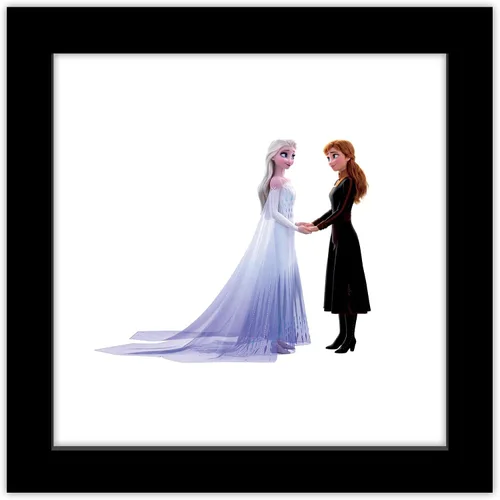 Trends International Gallery Pops Disney Frozen - Póster de pared de Elsa y Anna tomados de la mano, 12.00 x 12.00 pulgadas, versión de marco negro