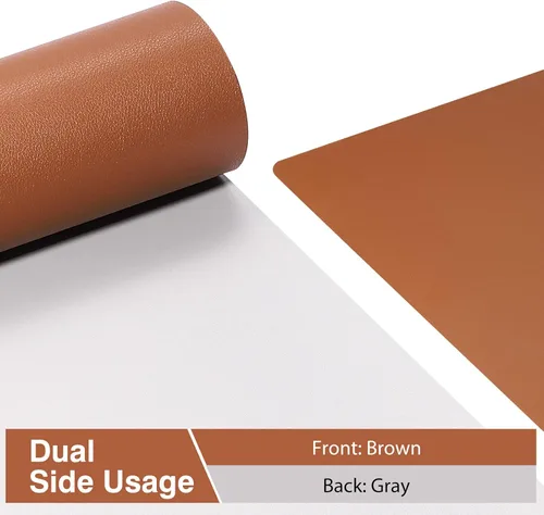 Miniatura 2 de TOWWI Tapete de escritorio de doble cara, tapete grande para escritorio, protector impermeable para mouse y teclado, tapete de cuero para escritorio