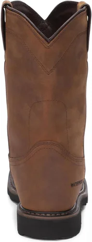 Miniatura 5 de Justin Wyoming - Botas de trabajo impermeables para hombre, puntera de acero, color marrón, 14 EE EE. UU