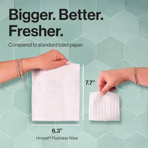 Miniatura 7 de The Honest Company Toallitas hipoalergénicas enjuagables para piel sensible, hojas tropicales, 42 unidades Blanco
