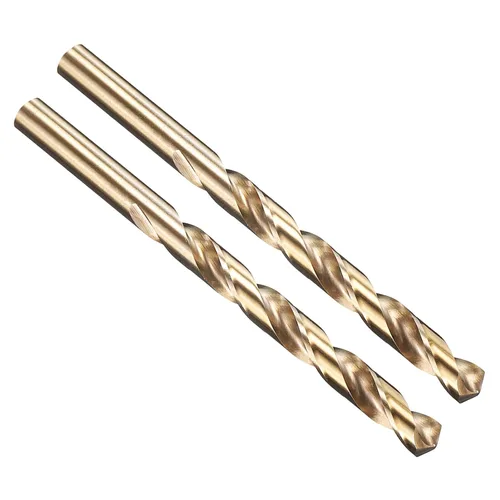 Miniatura 183 de PATIKIL Broca Jobber de 0.039 in, vástago recto M35 cobalto 5% acero de alta velocidad 135° acabado dorado para metal duro de acero inoxidable - 2