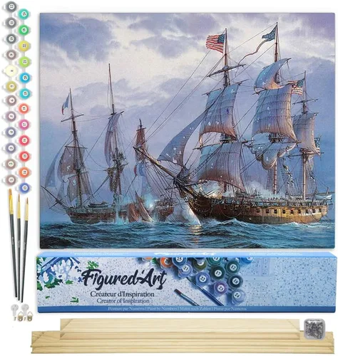 Miniatura 83 de Figured'Art - Juego de pintura por números, lienzo enrollado sin marco, para manualidades, para adultos, 16 x 20 pulgadas, jarrón de peonías