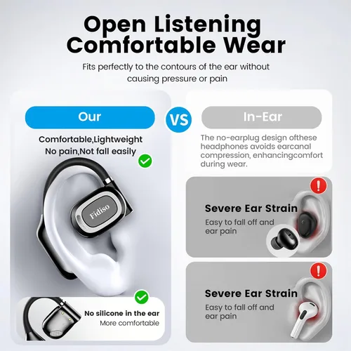Miniatura 3 de Auriculares sobre la oreja, auriculares Bluetooth 5.4 deportivos con pantalla LED, auriculares inalámbricos Bluetooth de 30 a 40 horas