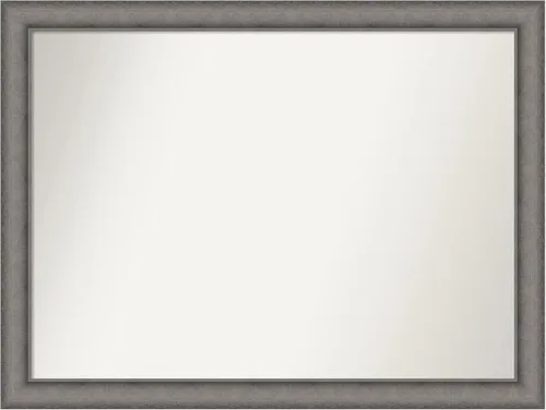 Miniatura 497 de Amanti Art Espejo de pared personalizado no biselado (24.5 x 24.5 pulgadas), marco gris marrón alta, varios tamaños personalizados, espejo de baño