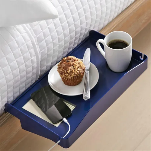 Miniatura 13 de Modern Innovations - Estante de cabecera para cama, dormitorio universitario, estante/organizador de cama para litera superior, bandeja de mesita